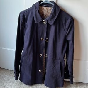 Blue Jacket with Silver bar closure